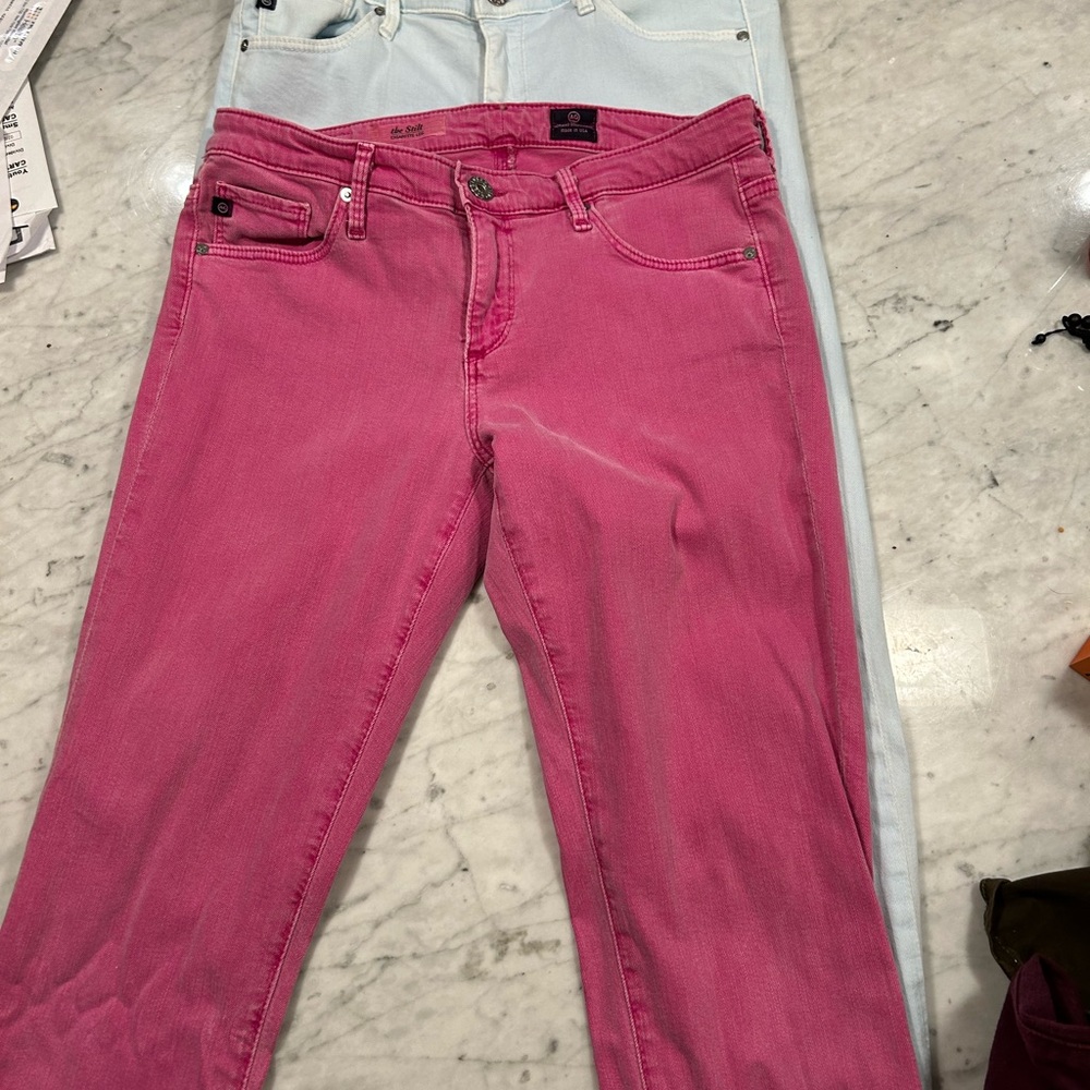 Ag Adriano Goldschmied Pink Skinny Jeans